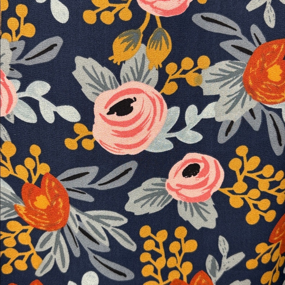 Anthropologie Rifle Paper Co. Efflorescence Floral Swing Mini Dress XXS - Picture 9 of 9